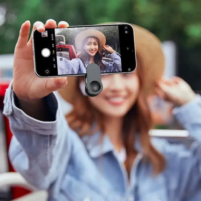 Kit d'objectif d'appareil photo pour smartphone avec miroir selfie et clip pour iPhone Samsung, accessoires pour diffusion en direct, photos, vidéos, selfies et vlogs