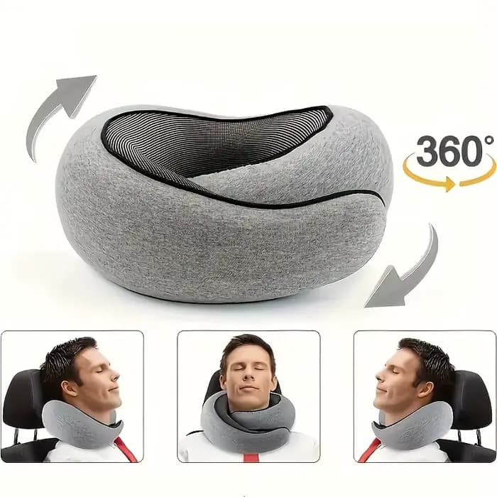 1 oreiller de voyage ergonomique en forme de U – Support de cou doux et durable pour les avions