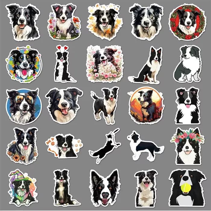 Autocollants Graffiti Border Collie, 10/50 pièces, autocollants décoratifs mignons de chien de dessin animé pour ordinateur portable, papeterie, jouets DIY, secret