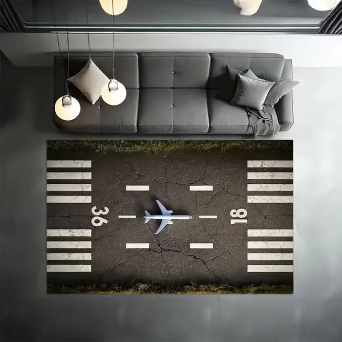 Tapis Terminal d'aéroport d'avion, tapis de jeu réaliste sur le thème de l'aviation pour chambre d'enfants ou décor de salle de jeux