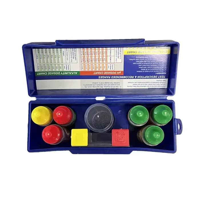 Boîte de Test d'eau de piscine, Kit de Test à 5 voies pour piscine et SPA, demande d'acide, chlore, alcalinité totale, Bromine, PH, qualité de l'eau