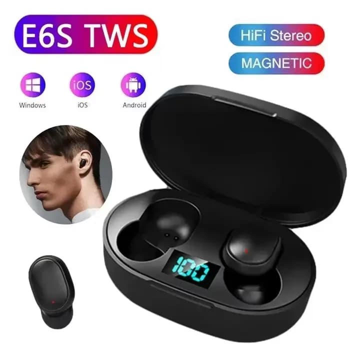 E6S sans fil Bluetooth écouteurs TWS Bluetooth casque sans fil écouteurs antibruit avec Microphone casque