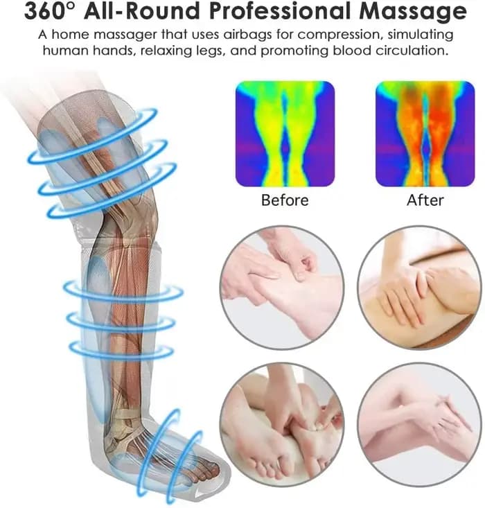 Le masseur de jambes à pression d'air pour les pieds favorise la circulation sanguine
