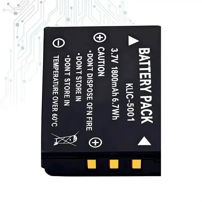 Batterie de caméra K5001 1800Mah pour Kodak Klic-5001 Easyshare DX6490 DX7440 DX7590 DX7630 P712 P850 P880 Z730 Z760 Z7590