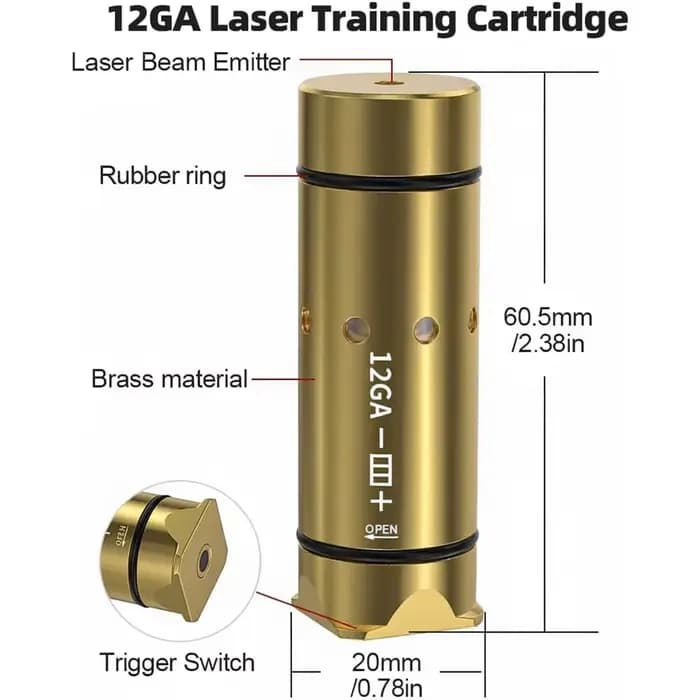 Cartouche d'entraînement laser 12GA pour tir à sec, système d'entraînement au tir laser pour la pratique du tir
