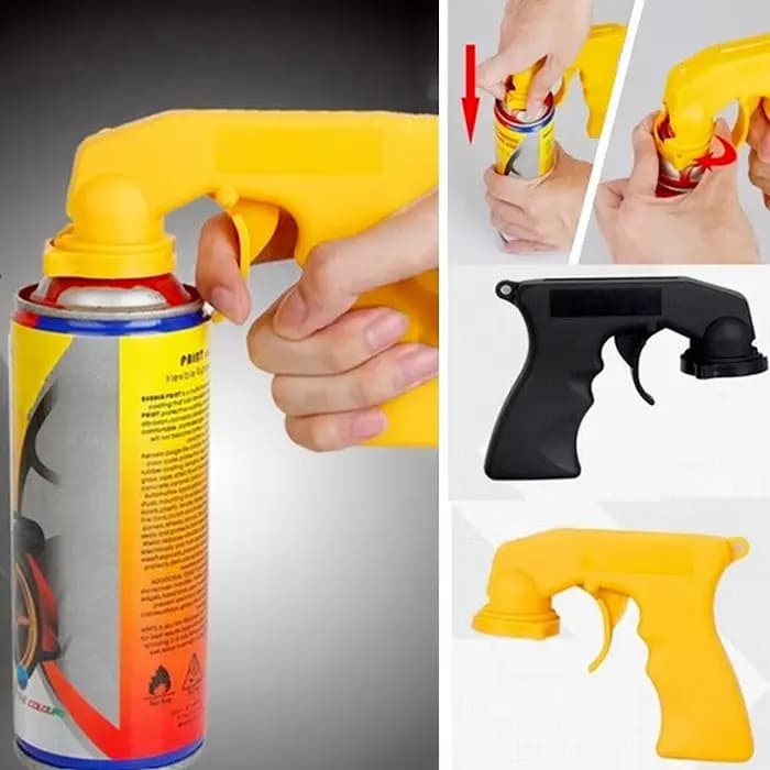 Pistolet à peinture en aérosol pour voiture, adaptateur de canette de peinture professionnelle, outil de poignée avec déclencheur de poignée complète pour l'entretien automobile, outils de polissage d