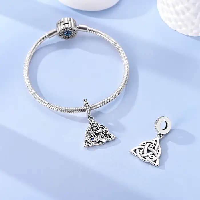 Breloques en argent sterling 925, pendentif nœud celtique, compatible avec les bracelets et colliers de marque, bijoux DIY pour femmes