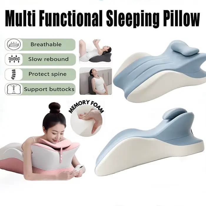 Oreiller ergonomique amélioré en mousse à mémoire de forme pour dormir sur le ventre