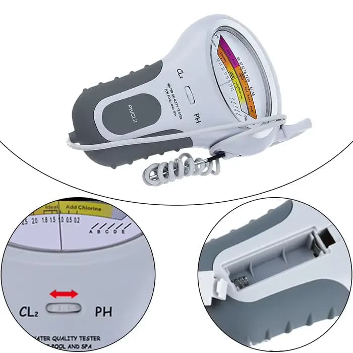 Testeur de chlore professionnel pour l'eau, mesureur de pH et de chlore CL2, moniteur d'eau avec sonde pour piscine et spa