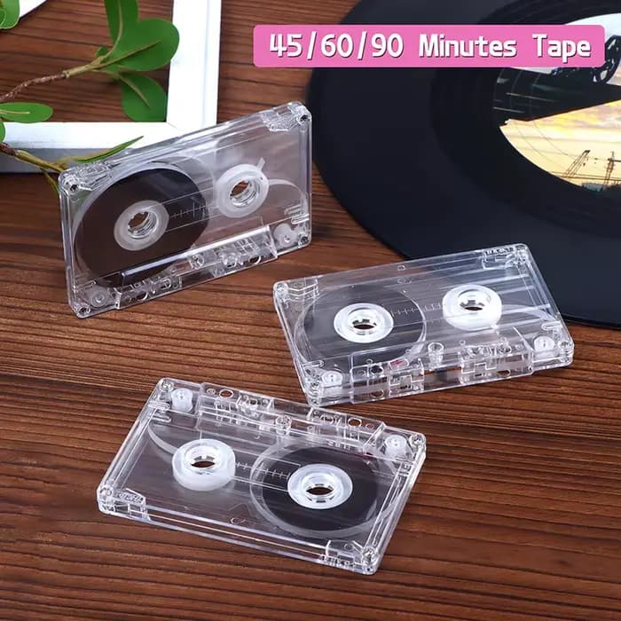 Dispositif d'enregistrement audio, cassette standard avec 45/60/90 minutes, ruban vierge, étui de rangement transparent pour la parole et la musique
