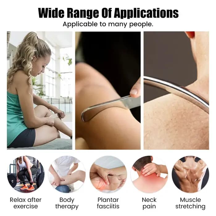 Outil de Massage de grattage Gua Sha en acier inoxydable