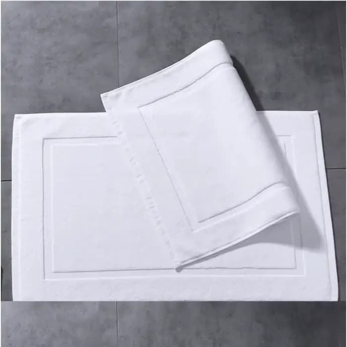 Serviette de sol blanche épaisse 100% coton, douce, antidérapante, absorbant l'eau, tapis de SPA pour hôtel, maison, salle de bain, baignoire, lavable, 50x80cm