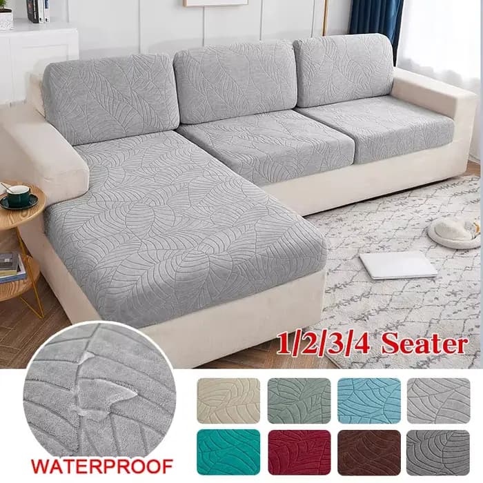 Housse de coussin de siège Jacquard résistant à l'eau imperméable élastique gris housse de canapé pour salon protecteur de meubles extensible pour animaux de compagnie enfants housse amovible anti-pou
