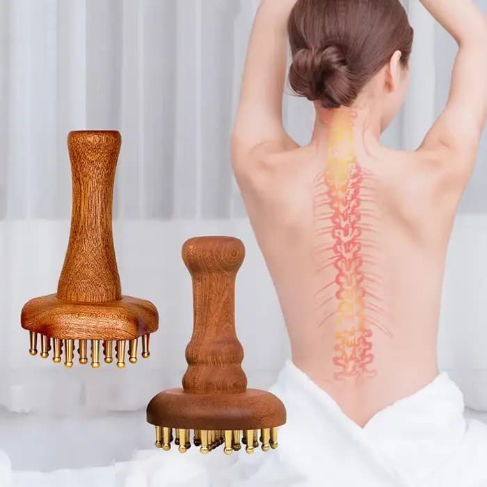Peigne de Massage Gua Sha à tête en cuivre