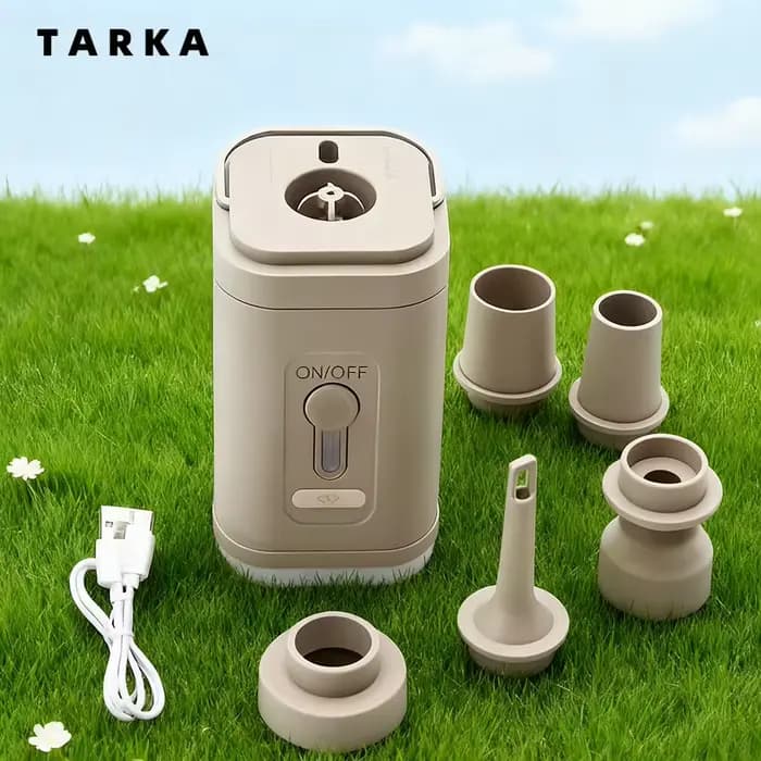 Pompe à air pour camping en plein air avec fonction d'éclairage intégrée, portable et multifonctionnelle pour matelas de couchage gonflable