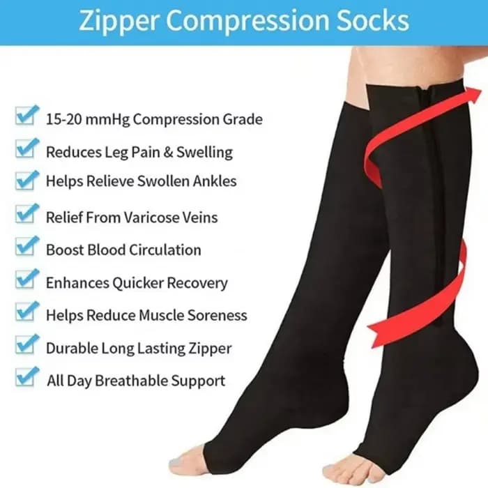 Chaussette de Compression médicale à fermeture éclair pour femmes et hommes