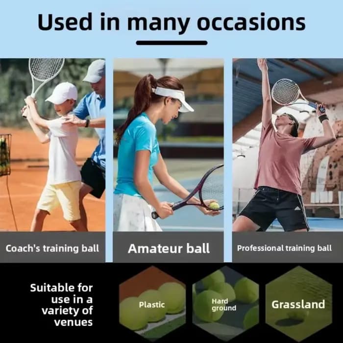 Lot de 3 balles de tennis haute élasticité pour entraînement et matchs