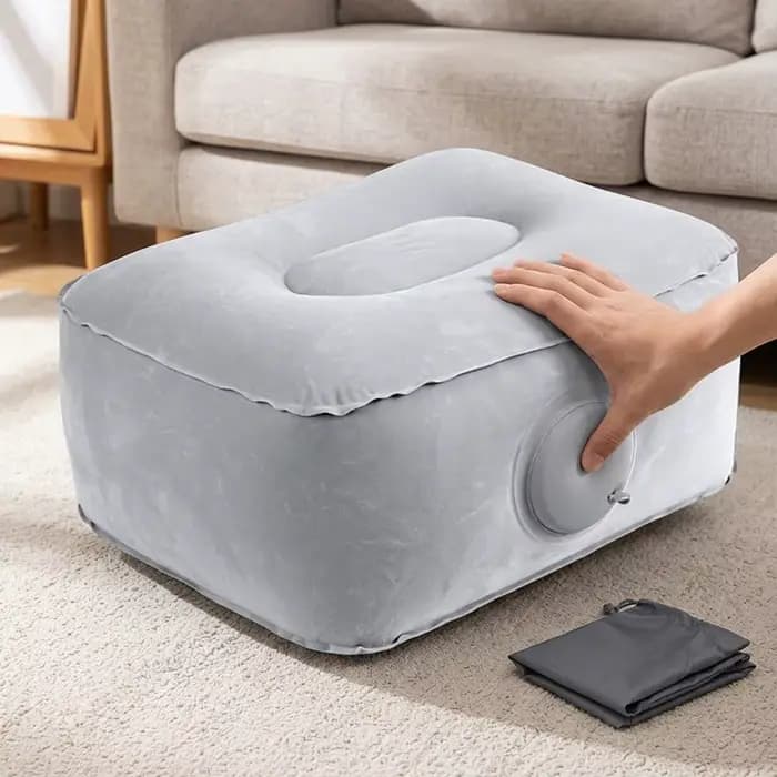 Coussin gonflable de type pression pour repose-pieds, idéal pour la voiture, le camping, les concerts et les activités de plein air