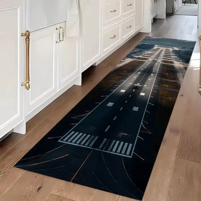 Tapis de piste d'atterrissage d'aéroport, décoration avion, tapis de piste d'avion moderne, décoration aviation, cadeau pilote, décoration chambre garçons, tapis de maison