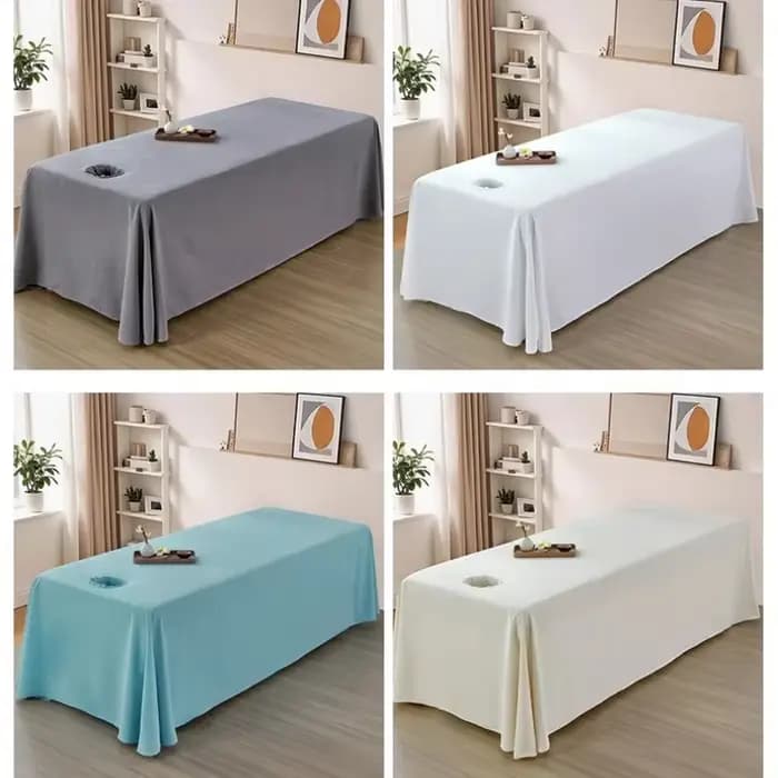Lit SPA couverture complète jupe blanche pour Salon de beauté Table de Massage drap couvre-lit