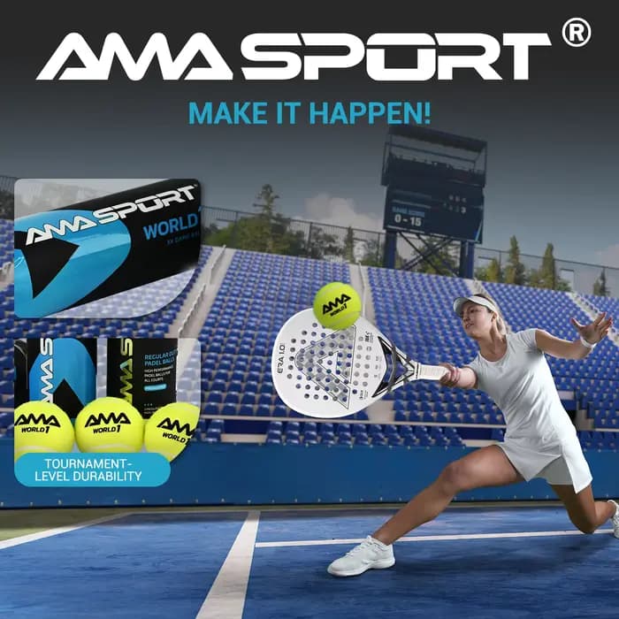 AMASPORT Balles de Tennis et de Padel Professionnelles pour Entraînement et Match (Lot de 3) – Haute Élasticité, Résistantes et Durables pour l'Exercice
