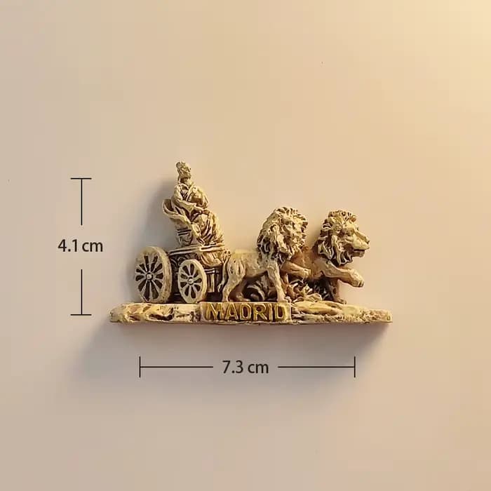 Espagne, Madrid, Plaza De Cibeles, Stéréoscopique 3D, Souvenirs touristiques, Peinture en résine, Décoration maison, Aimants de réfrigérateur