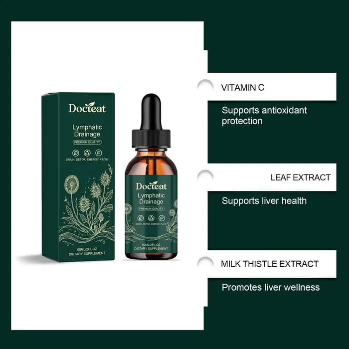 1-5PCS 60ml Docteat Lymphatic Drainage Drops – Complément alimentaire à base de plantes pour la détoxification et le