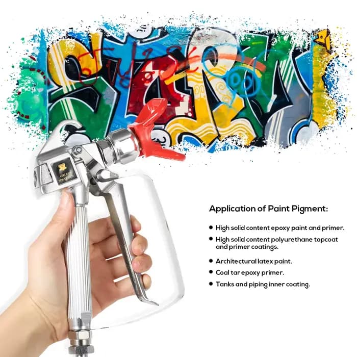 Pistolet de pulvérisation de peinture sans air haute pression rouge 3600 PSI avec buse de pulvérisation 517 et protection de buse, pulvérisateur à pompe et machine de pulvérisation sans air