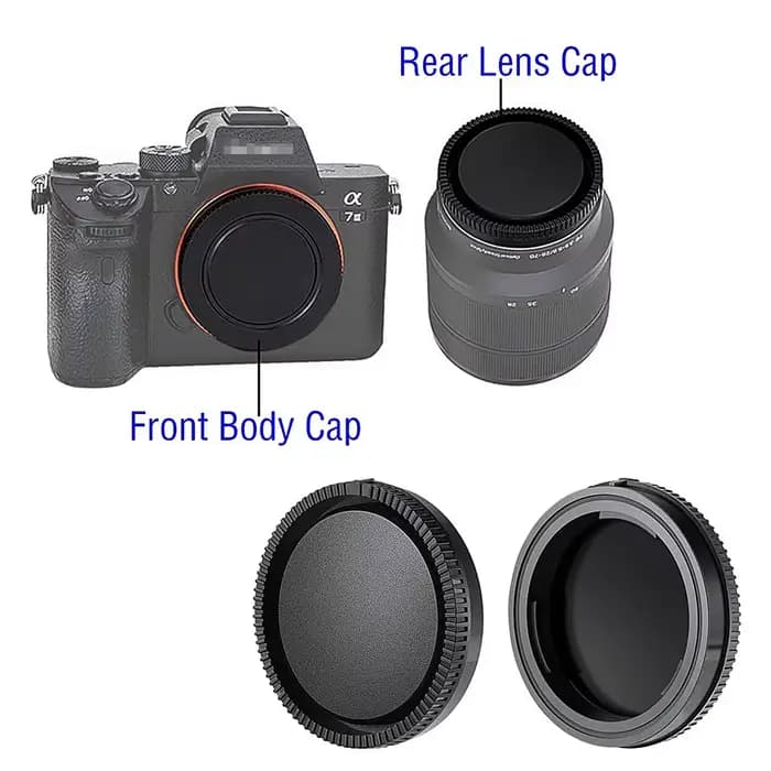 Corps de caméra à monture E et capuchon d'objectif arrière pour Sony FX3 FX30 A1 A7 IV III II A7S A7R V A9 A6700 A6600 A6500 A6400 A6000 NEX-6 NEX-7