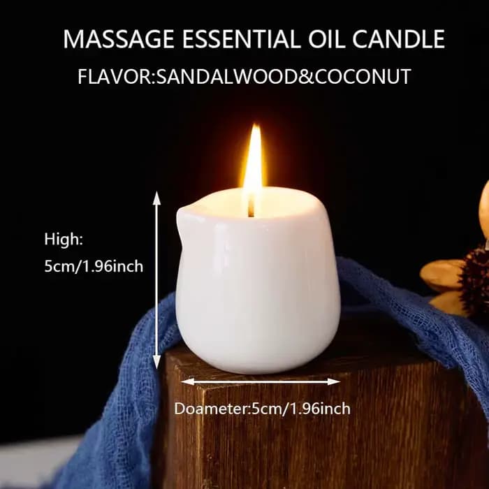 Bougie d'huile de massage naturelle parfumée fruitée. Faible chaleur. 1