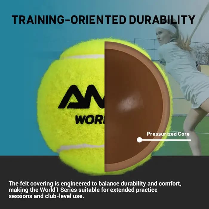 AMASPORT Balles de Tennis et de Padel Professionnelles pour Entraînement et Match (Lot de 3) – Haute Élasticité, Résistantes et Durables pour l'Exercice