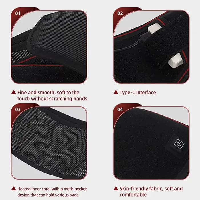 Ceinture de soutien lombaire chauffante avec Massage vibrant pour soulager les douleurs dans le bas du dos
