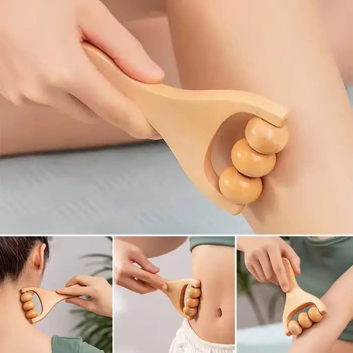 Mini masseur à rouleaux en bois