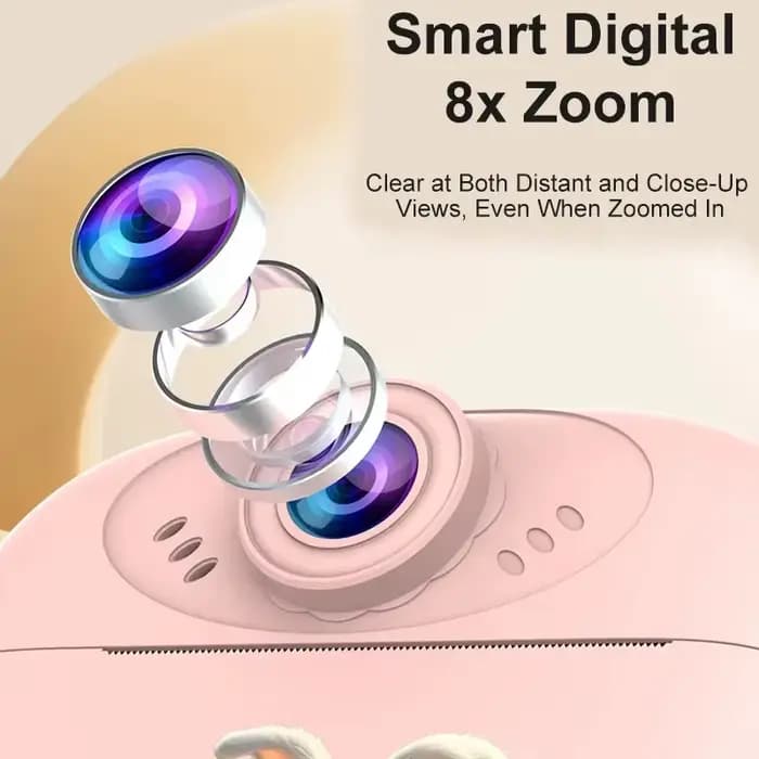Caméra d'impression pour enfants, imprimante thermique instantanée, enregistreur vidéo intelligent numérique, double objectif, Selfie, cadeaux de vacances pour enfants