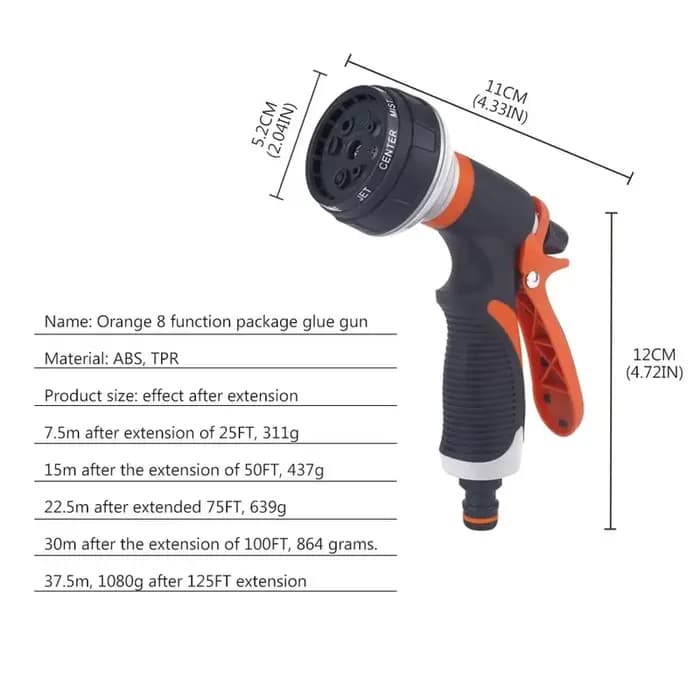 Nettoyeur de lavage de jardin haute puissance pression voiture et tuyau buse laveuse pistolet de pulvérisation d'eau réglable tuyau d'arrosage pistolet à eau de lavage de voiture
