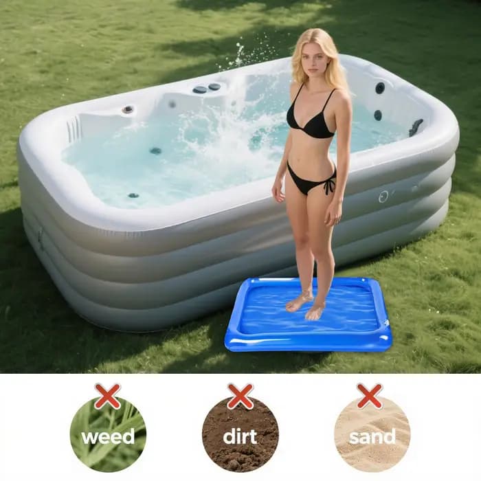 Bain de pieds gonflable portable pour la plage, le camping, les vacances, le jardin, la terrasse, l'hôtel et la maison