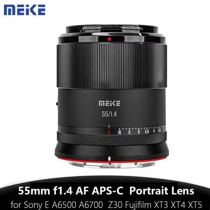 Objectif portrait MEKE Meike 55mm F1.4 APS-C AF/MF à grande ouverture pour appareils photo Sony E Z Fuji XF ZFC A6600 Z5 Z6 Z7 Z8 Z9 A6300
