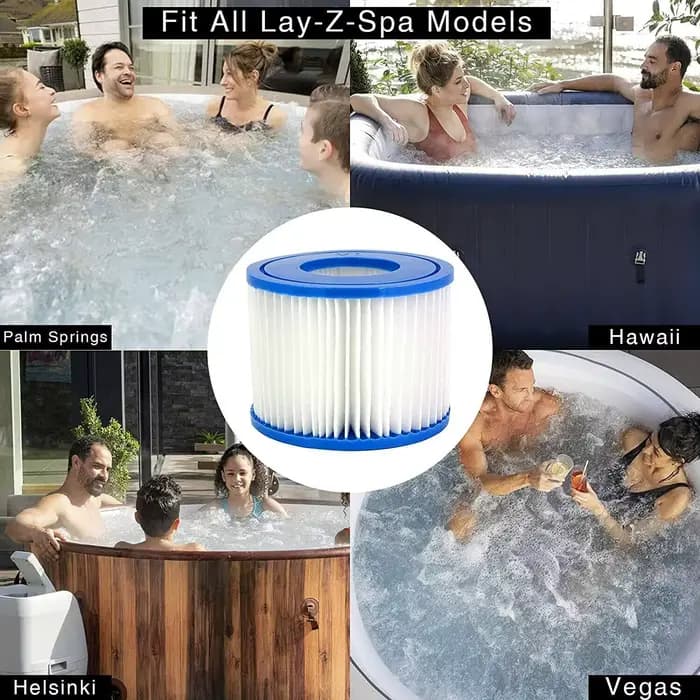 Filtres à cartouche de 6 pièces pour piscines de spa paresseuses Lay-Z – Convient à Miami Vegas Monaco VI