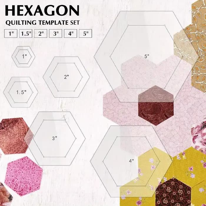 Ensemble de 6 gabarits de quilting hexagonaux, outil de couture multifonctionnel pour le quilting, la couture et les loisirs créatifs, pour les quilteurs professionnels et les amateurs.