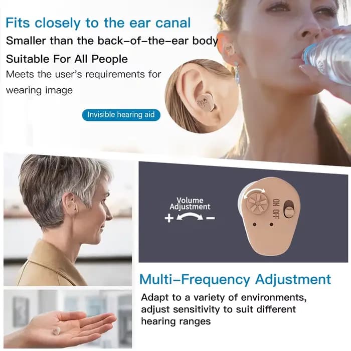 Amplificateur de son, aides auditives, casque sans fil pour sourds, outil d'écoute, oreilles rechargeables dans l'oreille avec batterie, Mini dispositif d'écoute