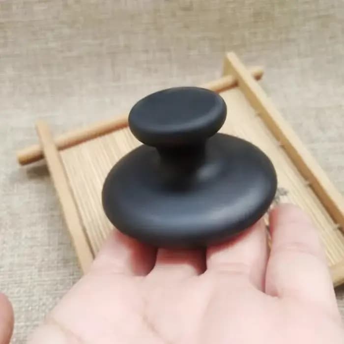 1 pierre brute noire huile de Massage en forme de champignon Spa