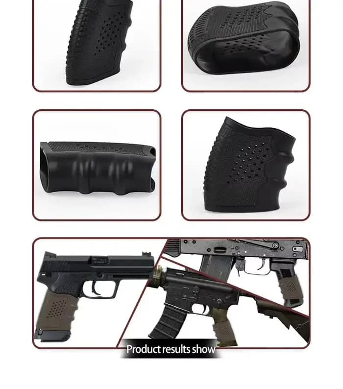 Manchon de gant antidérapant en caoutchouc, poignées de pistolet, support de couvercle de protection, accessoires pour armes de chasse