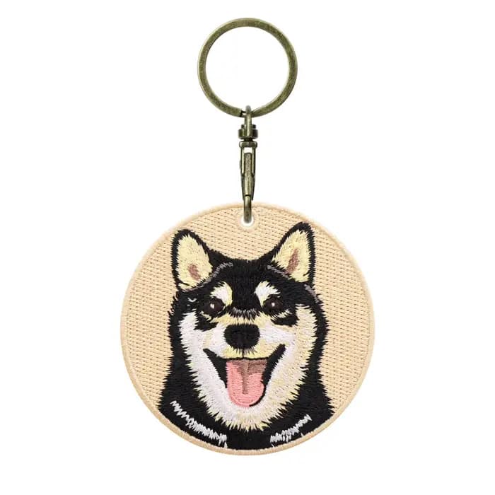 Pendentif chien brodé Double face, 1 pièce, porte-clés Corgi Border Collie Golden Retriever, cadeau pour amoureux des animaux de compagnie, pour sacs, décor de sac à dos