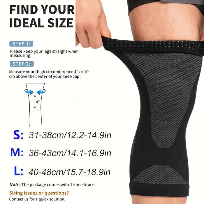 1 paire de manchons de compression de genou ultra-fins – Antidérapants