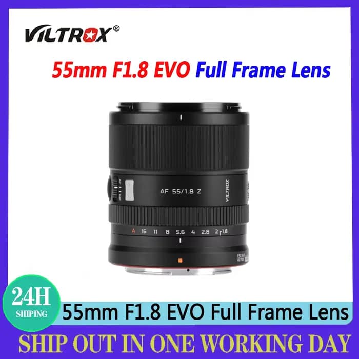 Objectif Viltrox 55mm F1.8 EVO pour appareils photo, plein format, autofocus, grande ouverture, objectif humaniste pour appareils photo Sony FE et Nikon Z.