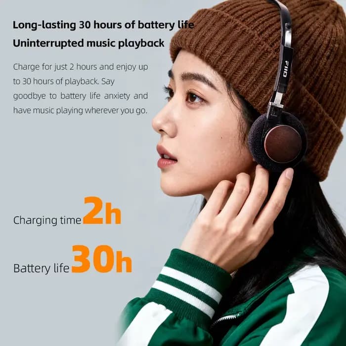 Casque Bluetooth supra-auriculaire FIIO EH11, basses puissantes et audio haute résolution LDAC, design rétro léger, batterie 30H, double appareil et A
