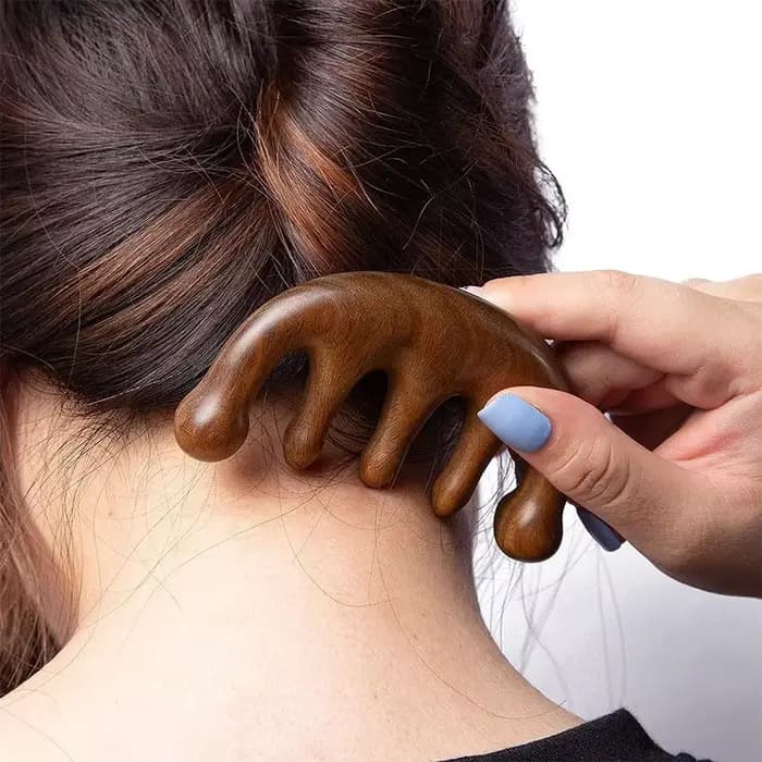 Peigne de massage à cinq pattes en bois de santal naturel