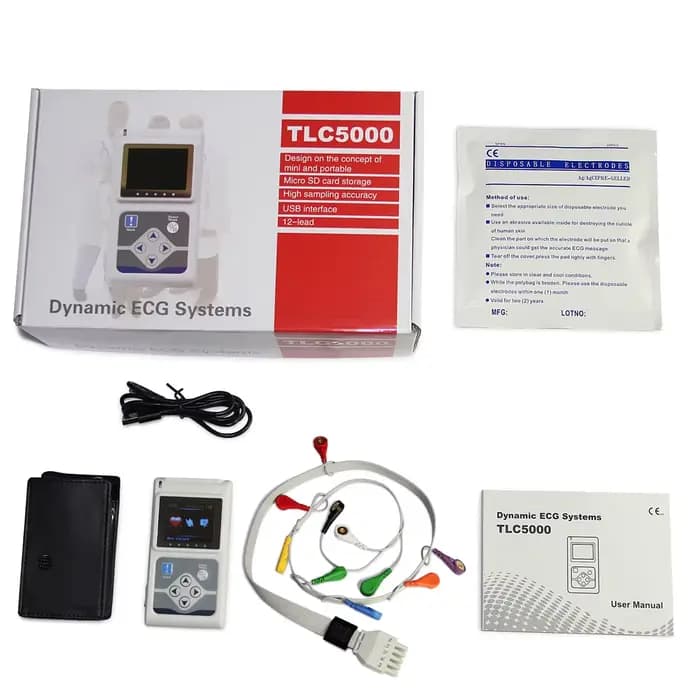 Contec TLC5000 12 canaux ECG dynamique Holter testeur de fréquence cardiaque portable 24 heures surveillance