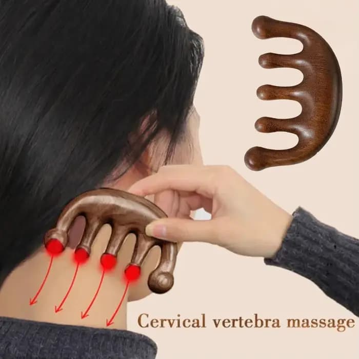 Peigne de Massage à cinq pattes en bois de santal naturel