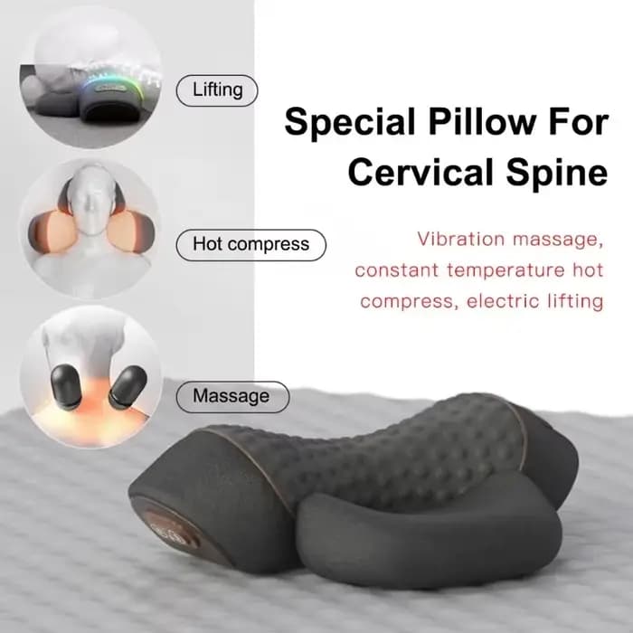 Oreiller masseur de cou électrique civière cervicale chauffage Vibration Massage dos Traction orthopédique oreillers de couchage soutien